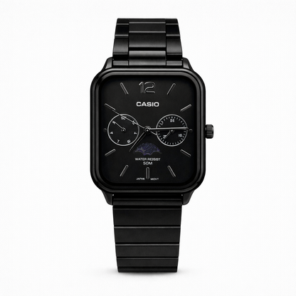 Casio Black Square Stainless Steel Men's Watch