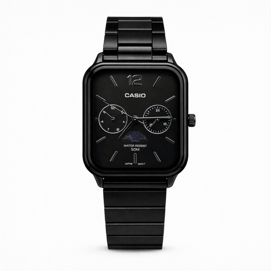 Casio Black Square Stainless Steel Men's Watch