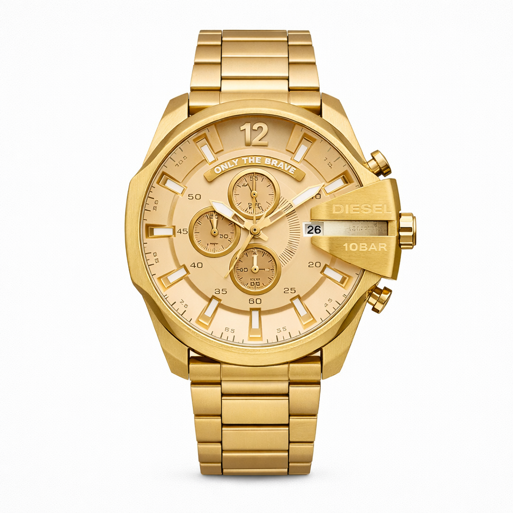 Diesel Gold Tone Chronograph Stainless Steel Watch