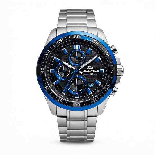 Casio Edifice Blue Black Chronograph Steel Watch