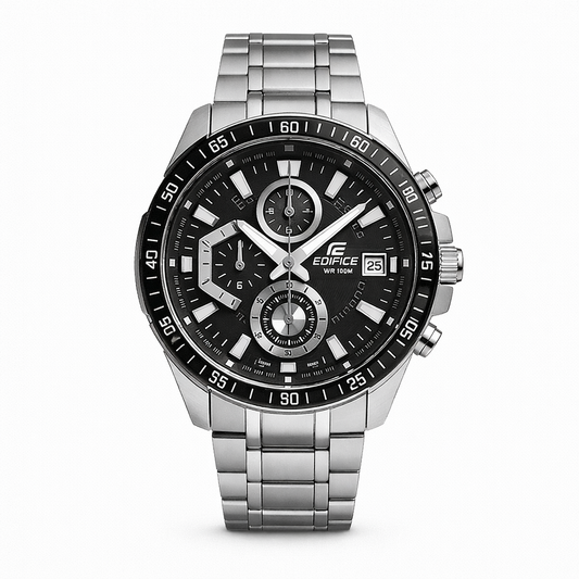 Casio Edifice Black Dial Chronograph Steel Watch