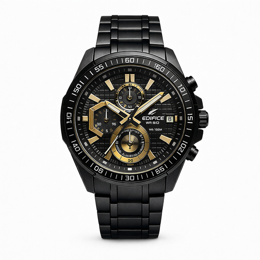 Casio Edifice Black Gold Chronograph Steel Watch