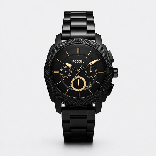 Fossil Black Multifunction Dial Stainless Steel Watch for Men