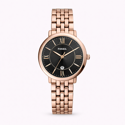 FOSSIL WOMEN – BLACK DIAL ROSE GOLD EDITION
