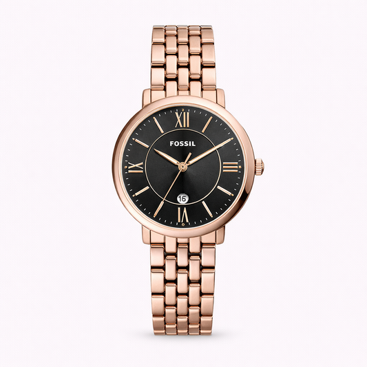 FOSSIL WOMEN – BLACK DIAL ROSE GOLD EDITION