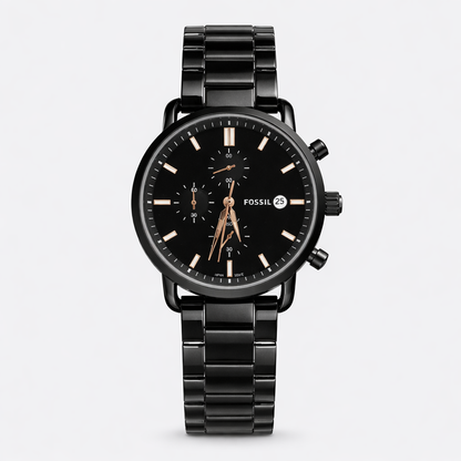 FOSSIL FULL BLACK CHRONO METAL