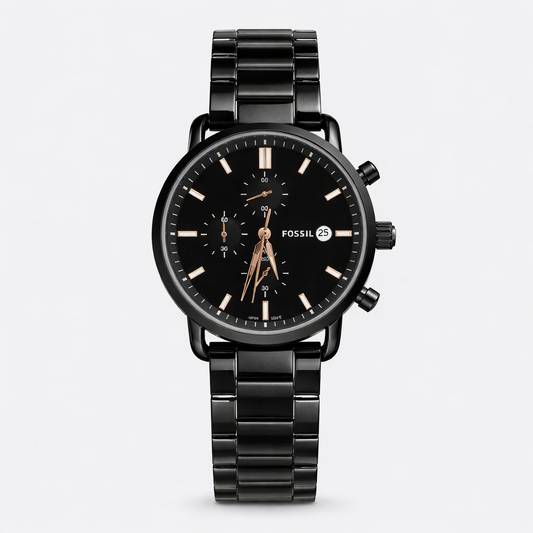 FOSSIL FULL BLACK CHRONO METAL