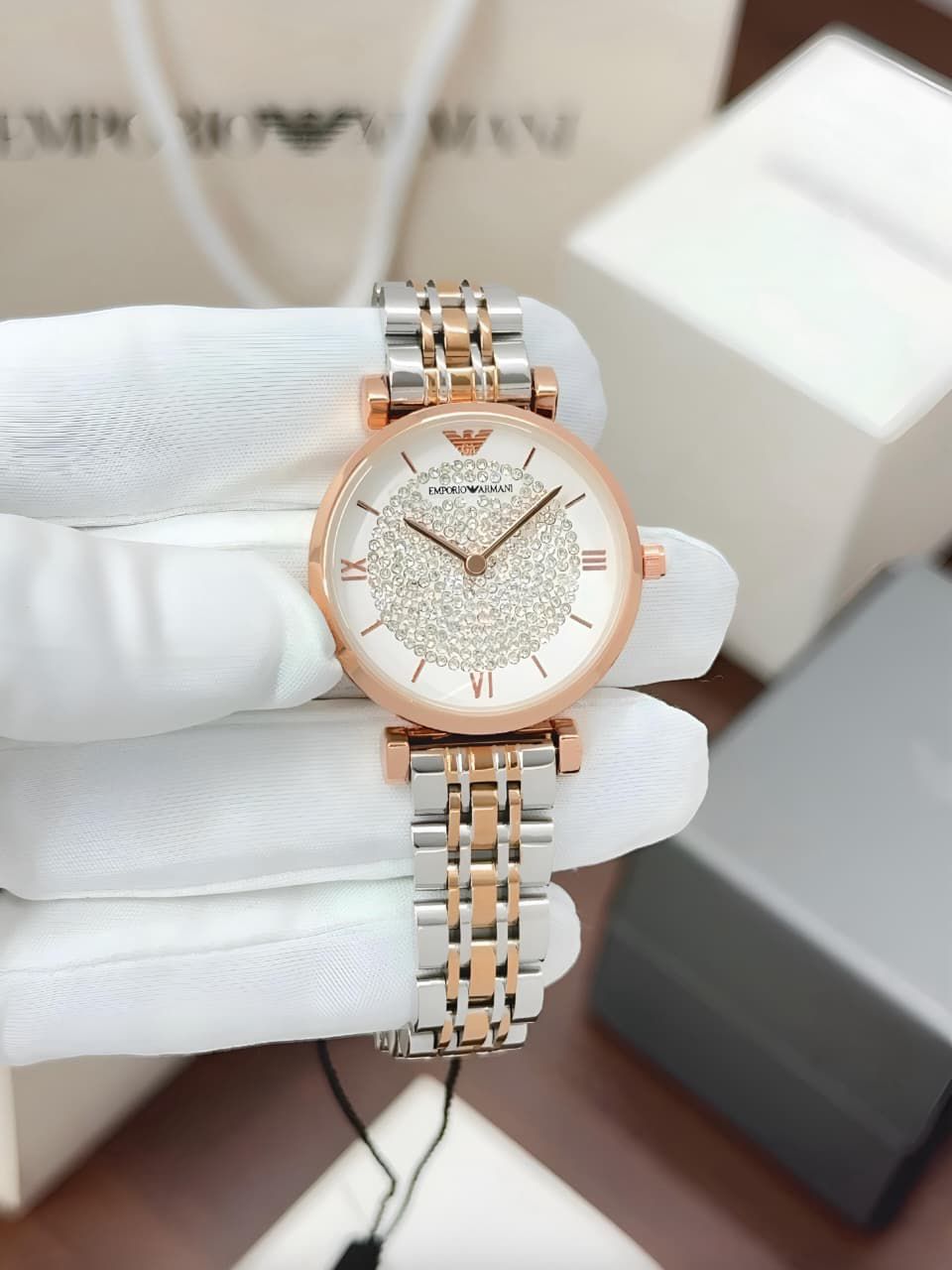 Emporio Armani Rose Gold Two Tone Watch