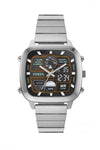 Fossil Digital Analog Square Dial Stainless Steel Watch for Men