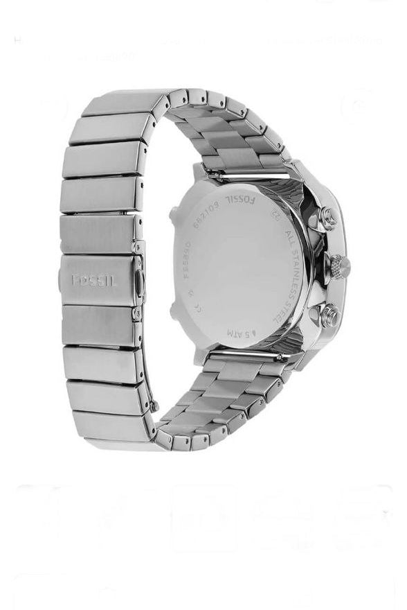Fossil Digital Analog Square Dial Stainless Steel Watch for Men