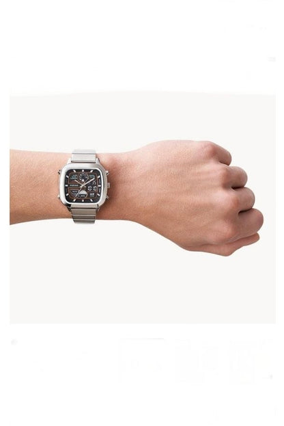 Fossil Digital Analog Square Dial Stainless Steel Watch for Men