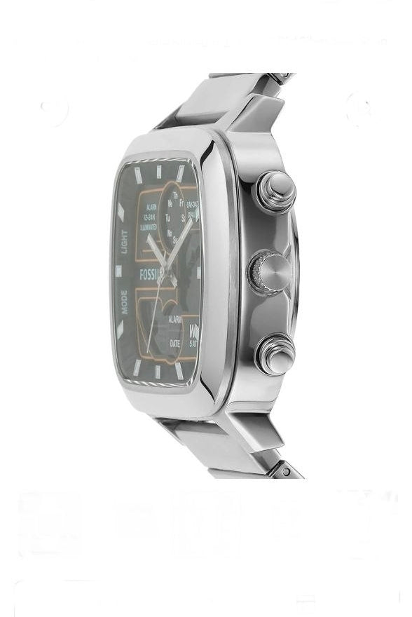 Fossil Digital Analog Square Dial Stainless Steel Watch for Men