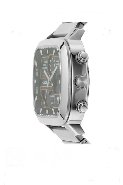 Fossil Digital Analog Square Dial Stainless Steel Watch for Men