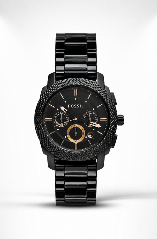 Fossil Black Multifunction Dial Stainless Steel Watch for Men