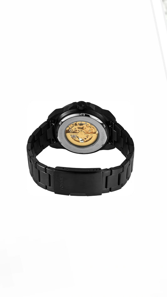 FOSSIL BRONSON BLACK SKELETON AUTOMATIC
