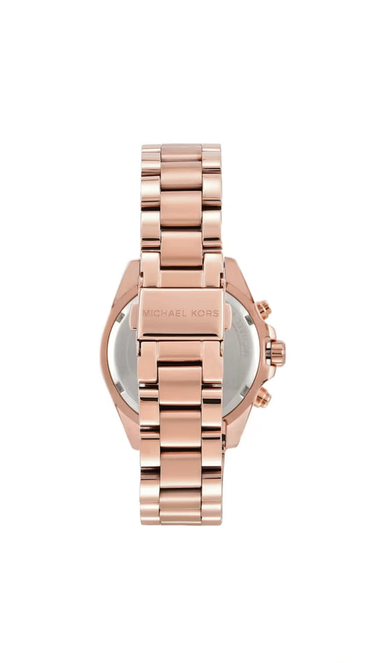 Michael Kors Stainless Steel Women's Analog Rose Dial Rose Gold Strap