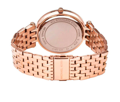 Michael Kors Rose Darci Gold Black Dial Crystal Watch