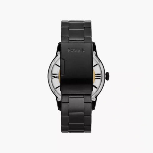 Fossil Black Stainless Steel Skeleton Dial Analog Watch for Men