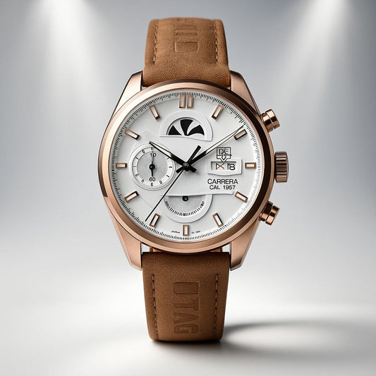 TAG Heuer CR7 White Dial Brown Leather Strap Chronograph Watch for Men