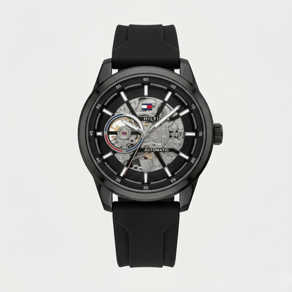 TOMMY HILFIGER – CLASSIC AUTOMATIC BLACK SKELETON EDITION
