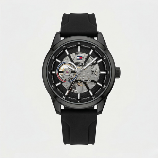 TOMMY HILFIGER – CLASSIC AUTOMATIC BLACK SKELETON EDITION
