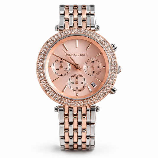Michael Kors Rose Gold Two Tone Chronograph Watch