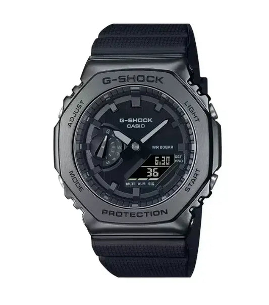 Casio G-Shock Black Metal Analog-Digital Resin Strap Watch for Men