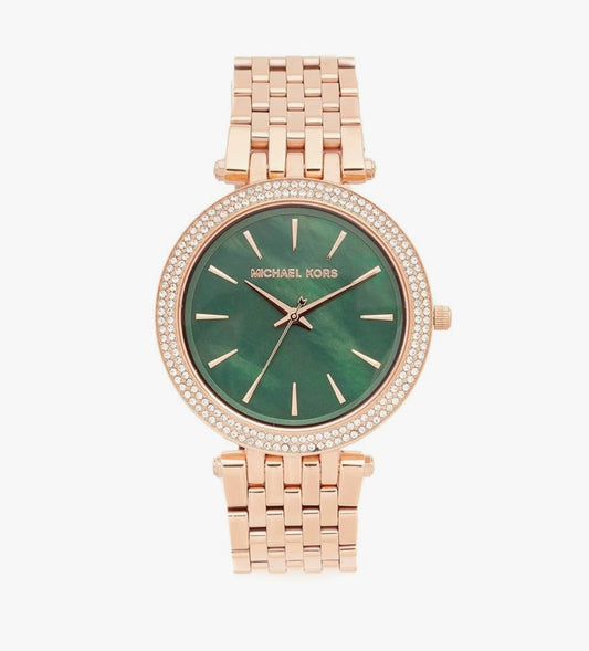 Michael Kors Rose Darci old Green Dial Crystal Watch