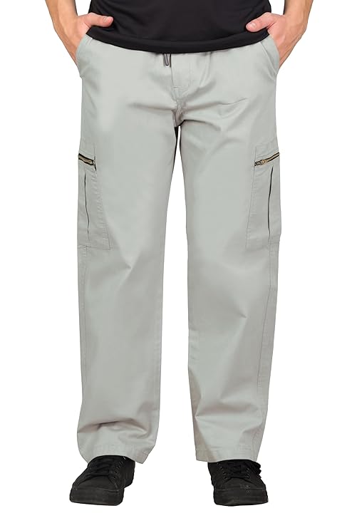 Men’s Relaxed Fit Grey Cargo Pants