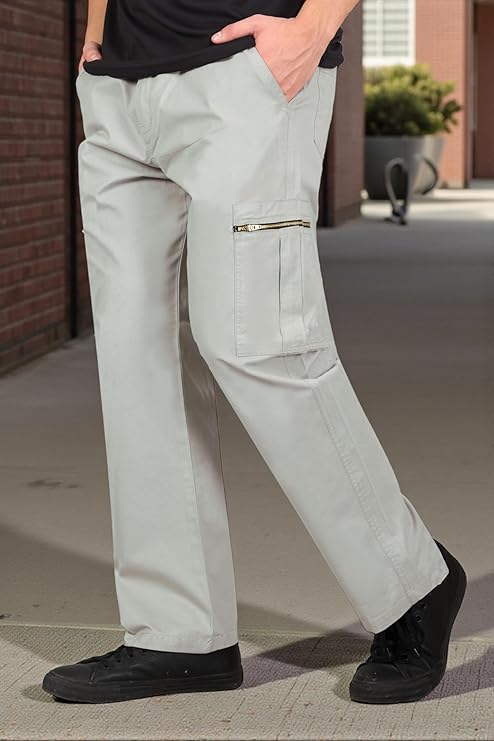Men’s Relaxed Fit Grey Cargo Pants