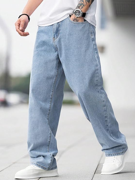 Men’s Light Blue Relaxed Fit Denim Jeans