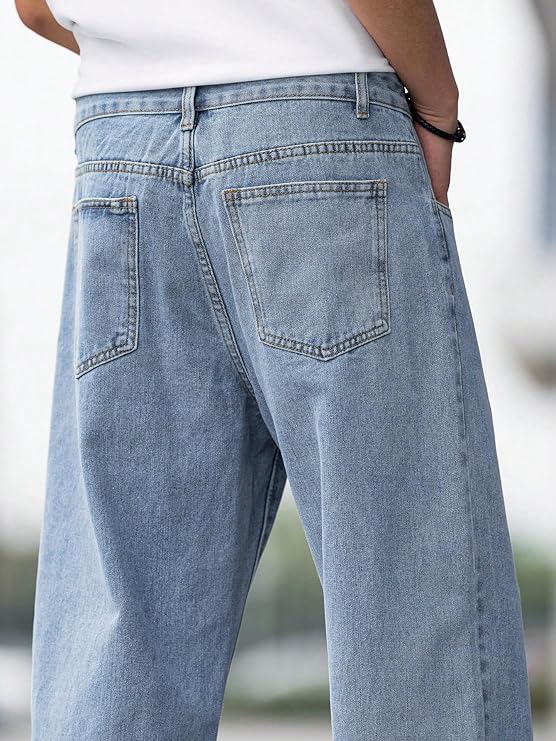 Men’s Light Blue Relaxed Fit Denim Jeans
