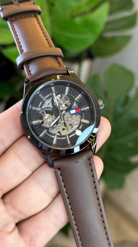 Tommy Hilfiger  193R Black with Brown Skeleton
