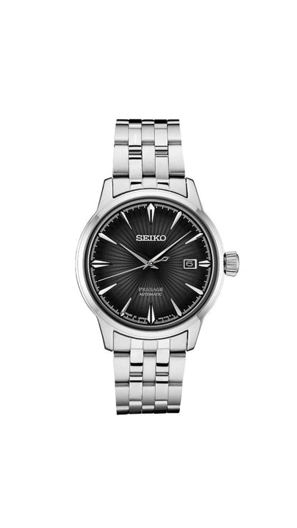 Seiko Persage Silver Tone Black Dial Mens Watch