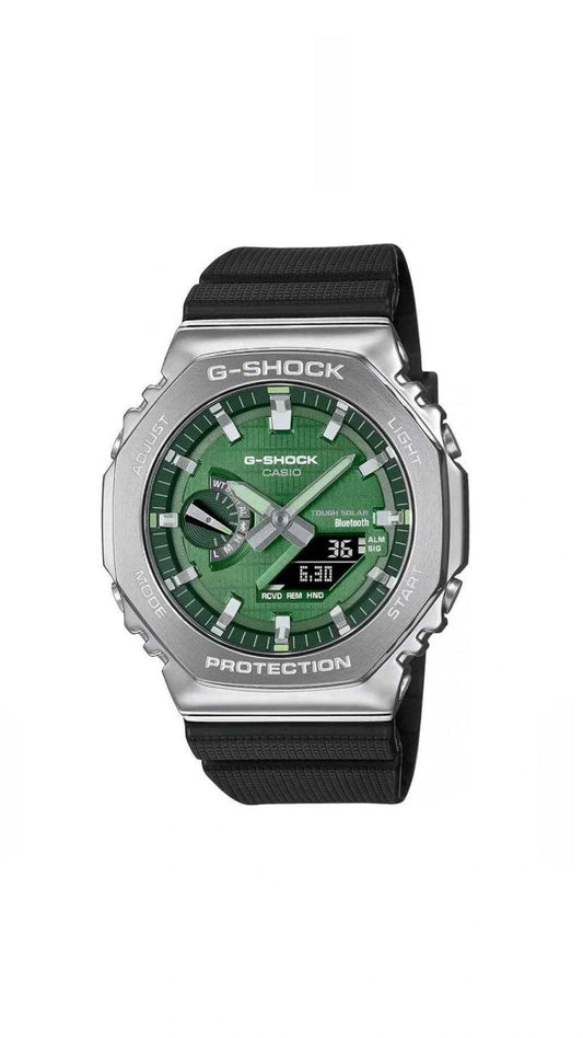G-Shock Green Dial Metal Analog-Digital Resin Strap Watch for Men