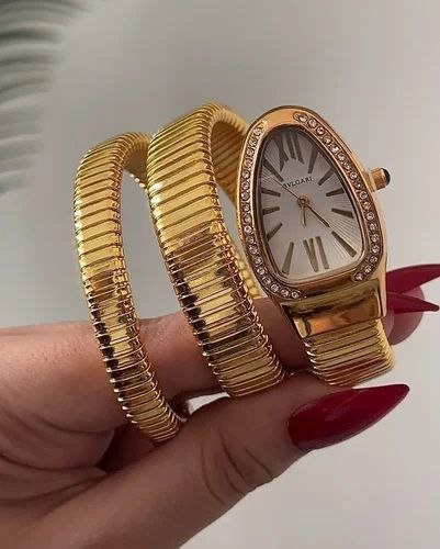 Bvlgari Serpenti  Tubogas White Dial Gold Watch