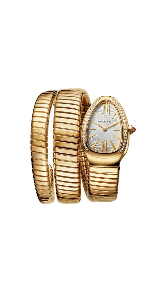 Bvlgari Serpenti  Tubogas White Dial Gold Watch