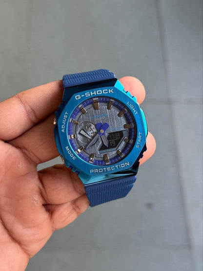 G-Shock Blue  Metal Analog-Digital Resin Strap Watch for Men