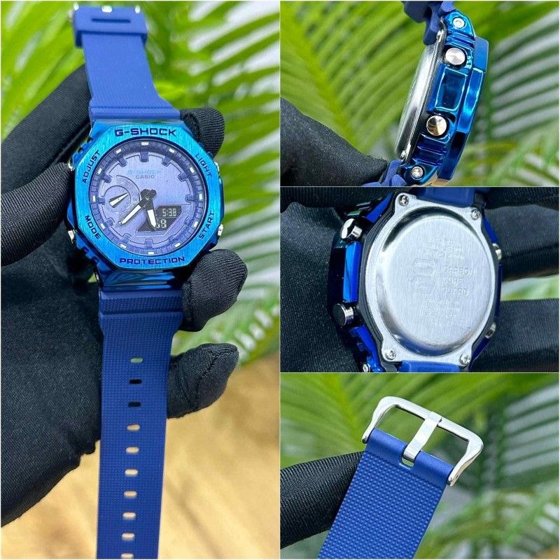 G-Shock Blue  Metal Analog-Digital Resin Strap Watch for Men