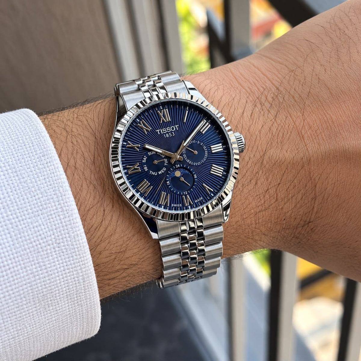 Tissot 1853 Silver Blue with All chronograph mens watch