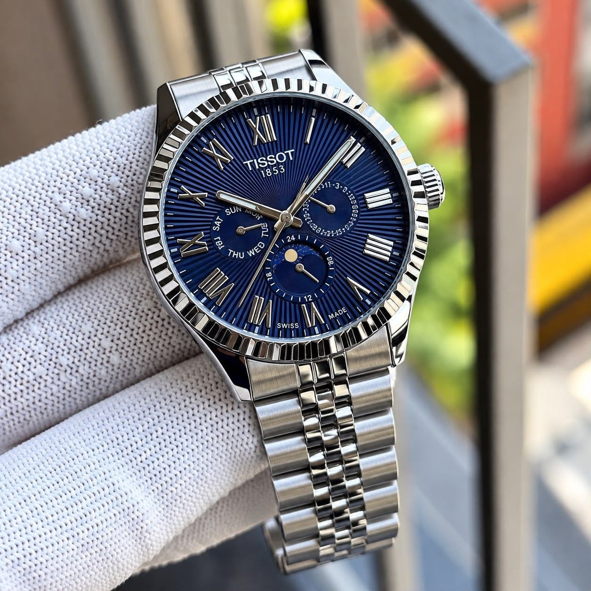 Tissot 1853 Silver Blue with All chronograph mens watch