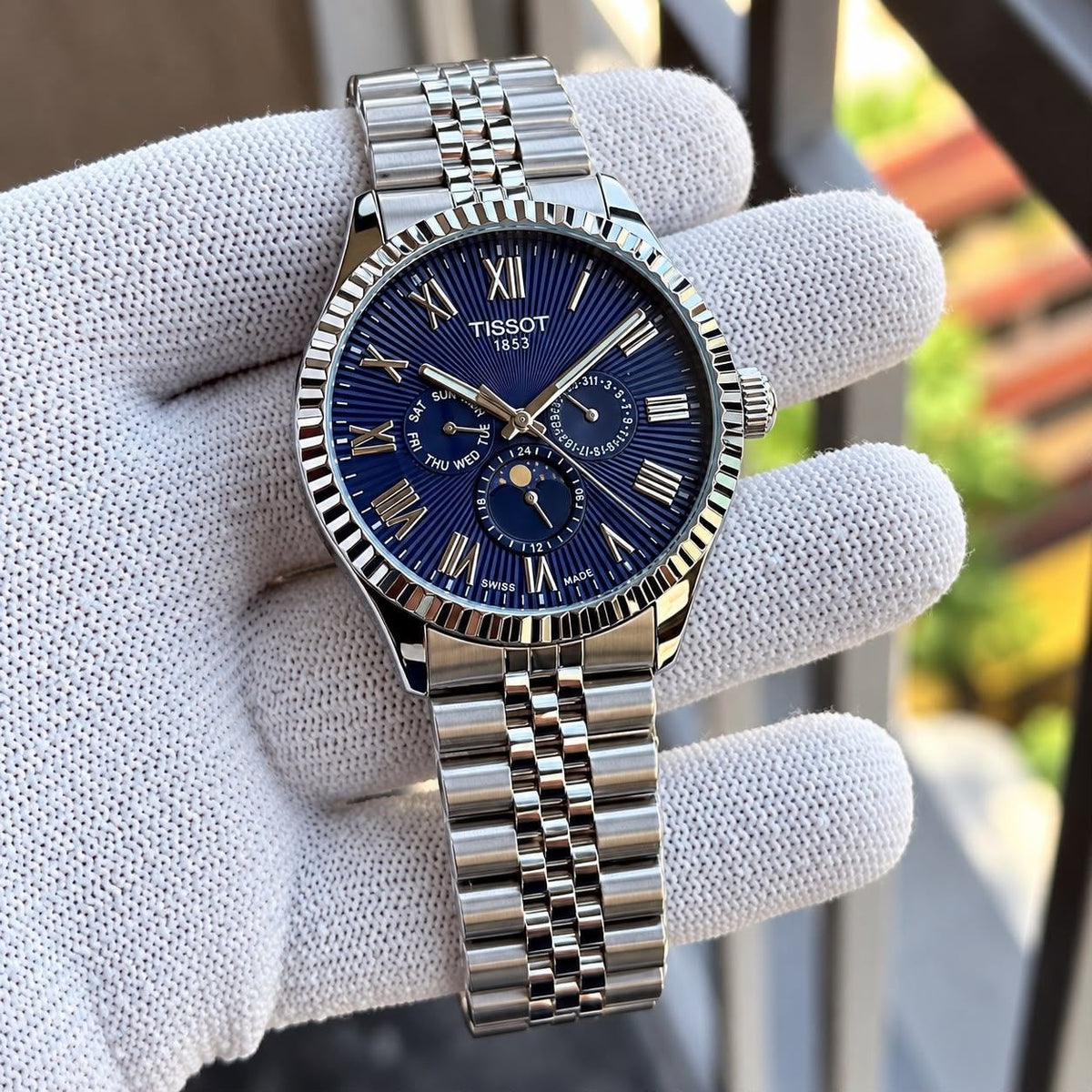 Tissot 1853 Silver Blue with All chronograph mens watch