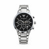 Emporio Armani Black Dial Chronograph Steel Watch