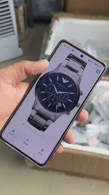 EMPORIO ARMANI CHRONOGRAPH – SILVER BLACK EDITION