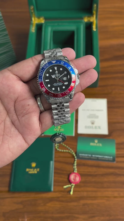 Rolex GMT-Master II “Pepsi” Black Dial Jubilee Bracelet Watch