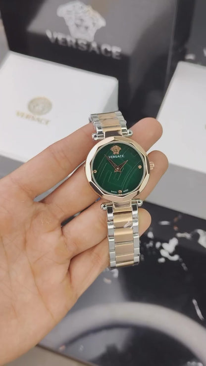 VERSACE GREEK – GREEN DIAL TWO-TONE EDITION