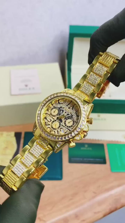 ROLEX OYSTER – TIGER EYE DIAMOND GOLD EDITION