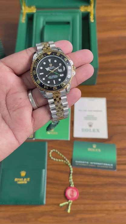 Rolex GMT-Master II Black Dial Two-Tone Jubilee Bracelet Watch