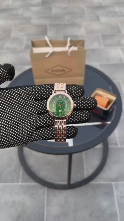 FOSSIL WOMEN – GREEN DIAL ROSE GOLD EDITION