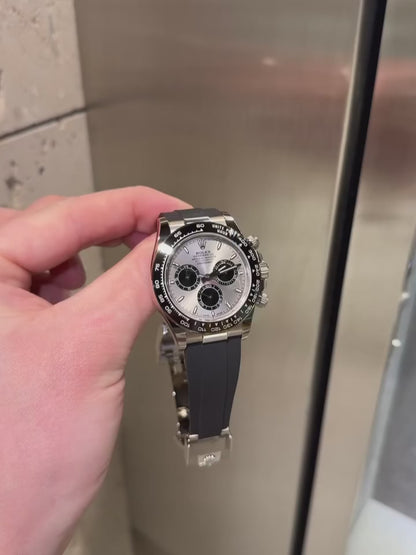 Rolex Daytona Silver Dial Oysterflex Strap Chronograph Watch